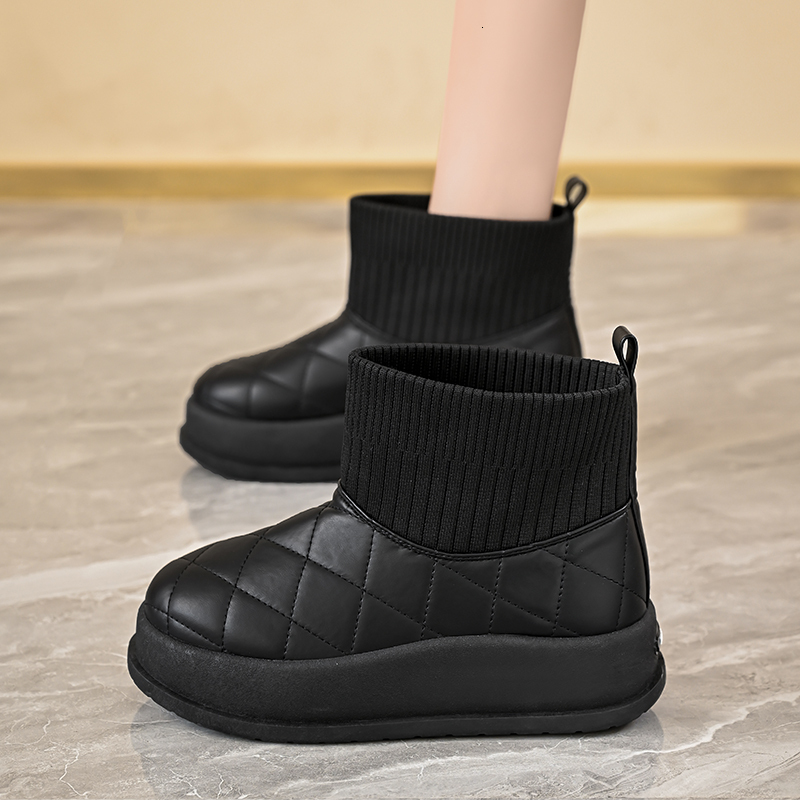 2025 New winter warm high cut cotton women's boots designer snow trendy casual shoes