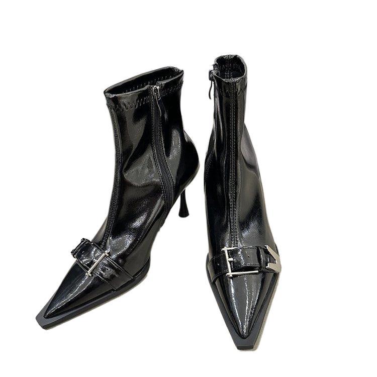 Autumn/Winter New High-end Pointed Thin Heel High-heeled Boots.