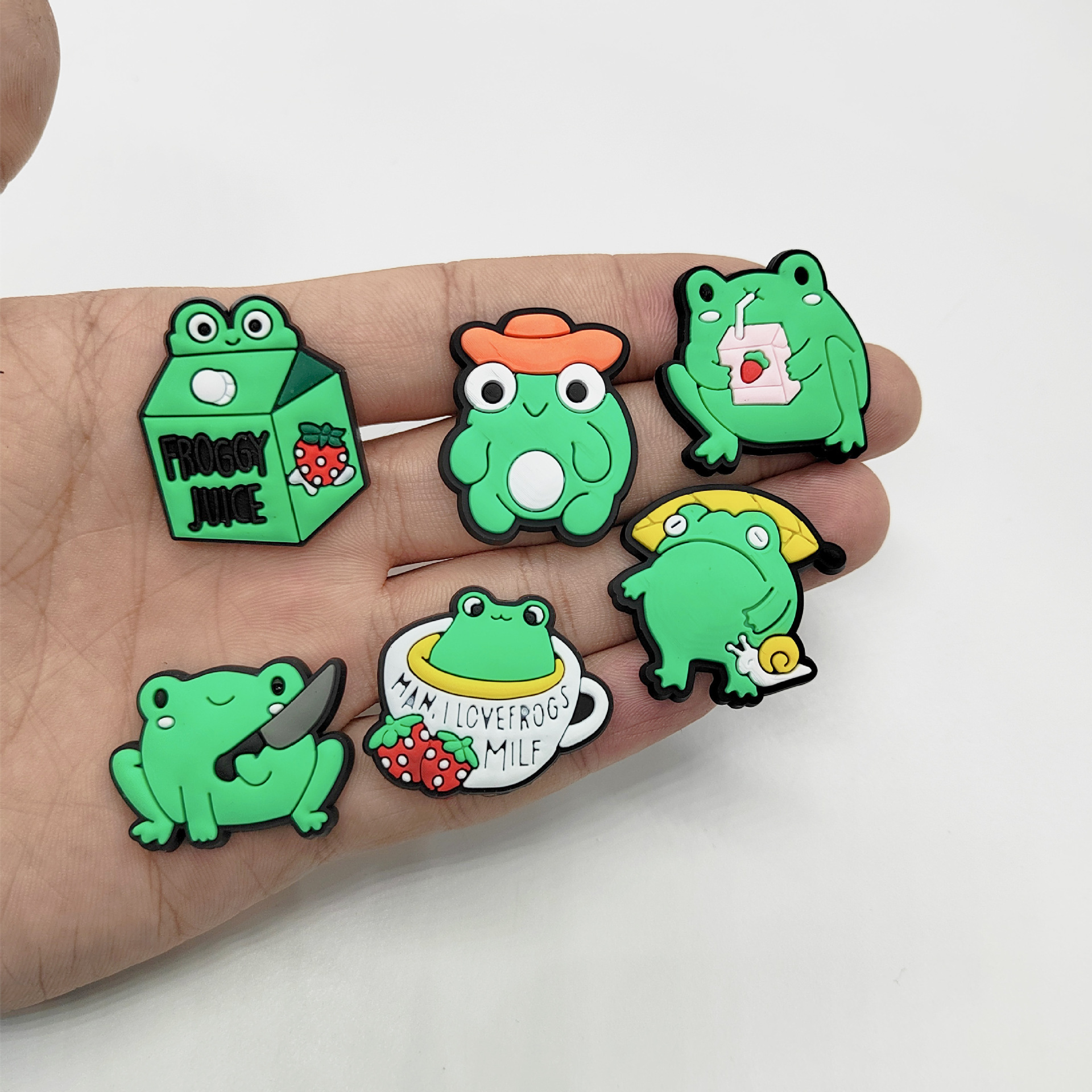 Shoe Parts Accessories cute frog clog accessory shoes flower shoe buckle pvc soft glue cross laces buckle clog diy