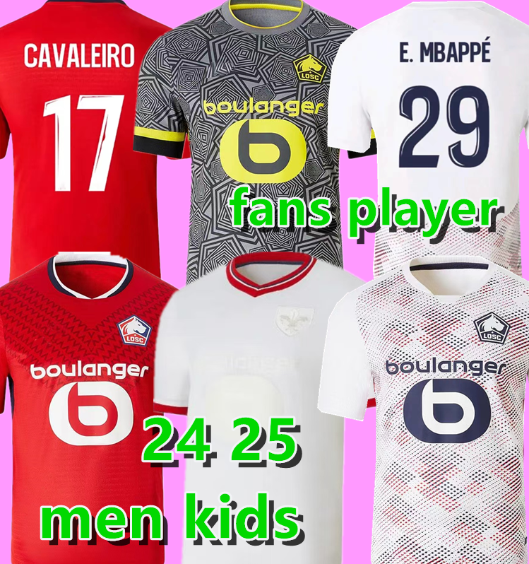 LOSC Lille 80TH soccer jerseys CABELLA J DAVID FONTE BAMBA OUNAS football shirt Lille Olympique M.BAYO maillot Adult Men Kids Kit Equipment 24 25 season jersey player