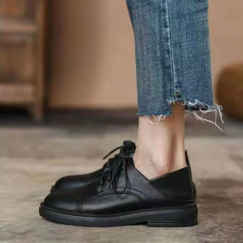 Women's Dress Shoes:Fashion Simple Design Flat Bottom Comfort Work Commuter Versatile Leather Shoes Loafers Shoes,Black/Brown,Free shipping