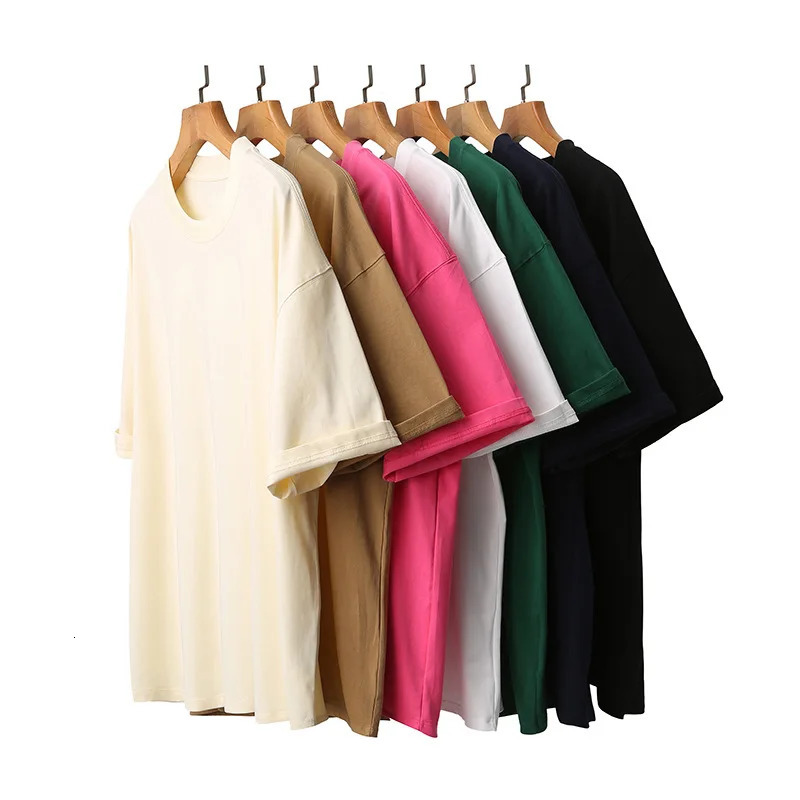 230gsm Heave Fabric 100% Cotton Oversize Plain T Shirt for Men Casual Mens Clothing Streetwear Summer Daily Basic Shirt 240409