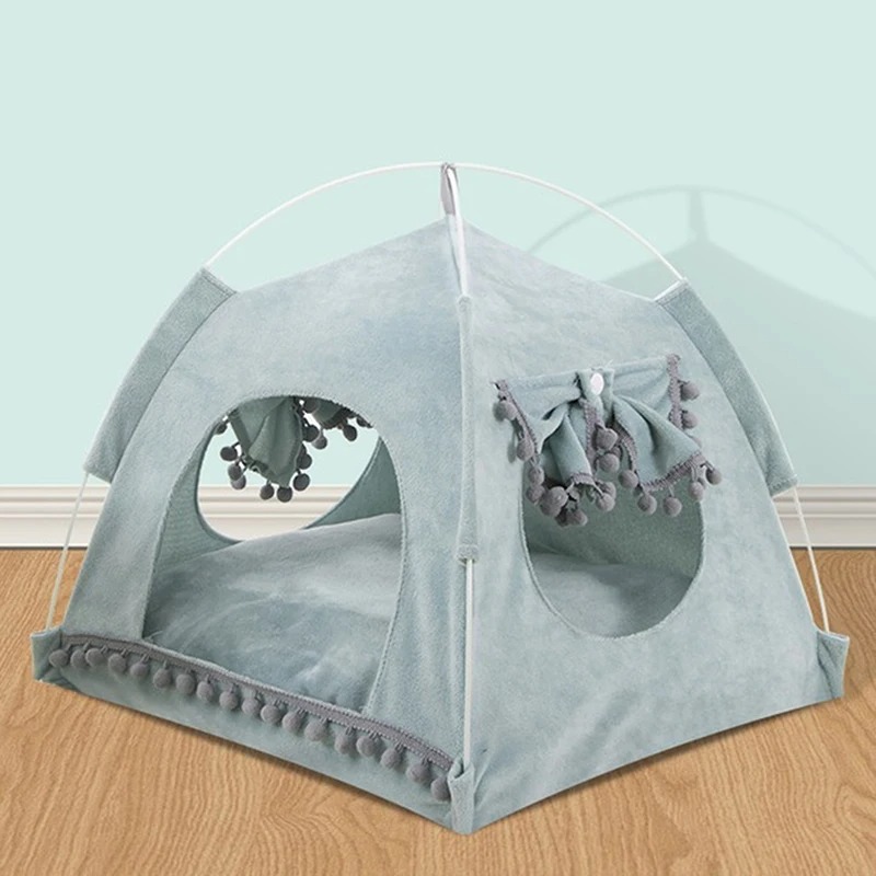 Pet Tent Bed The General Teepee Closed Cozy Hammock with Floors Cat House Pet House Accessories