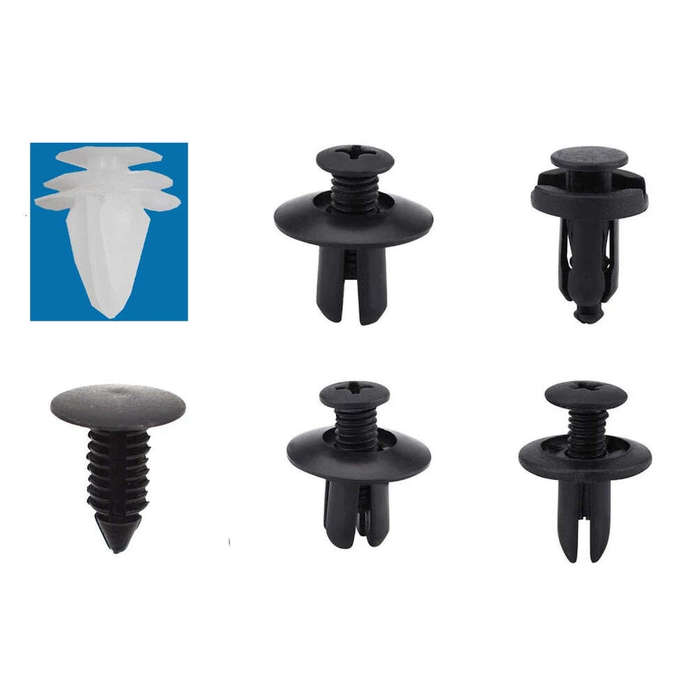 New HE26 Clip 6 Size Mixed 100pcs Auto Car Body Push Pin Rivet Bumper Door Trim Panel Retainer Fastener Kit