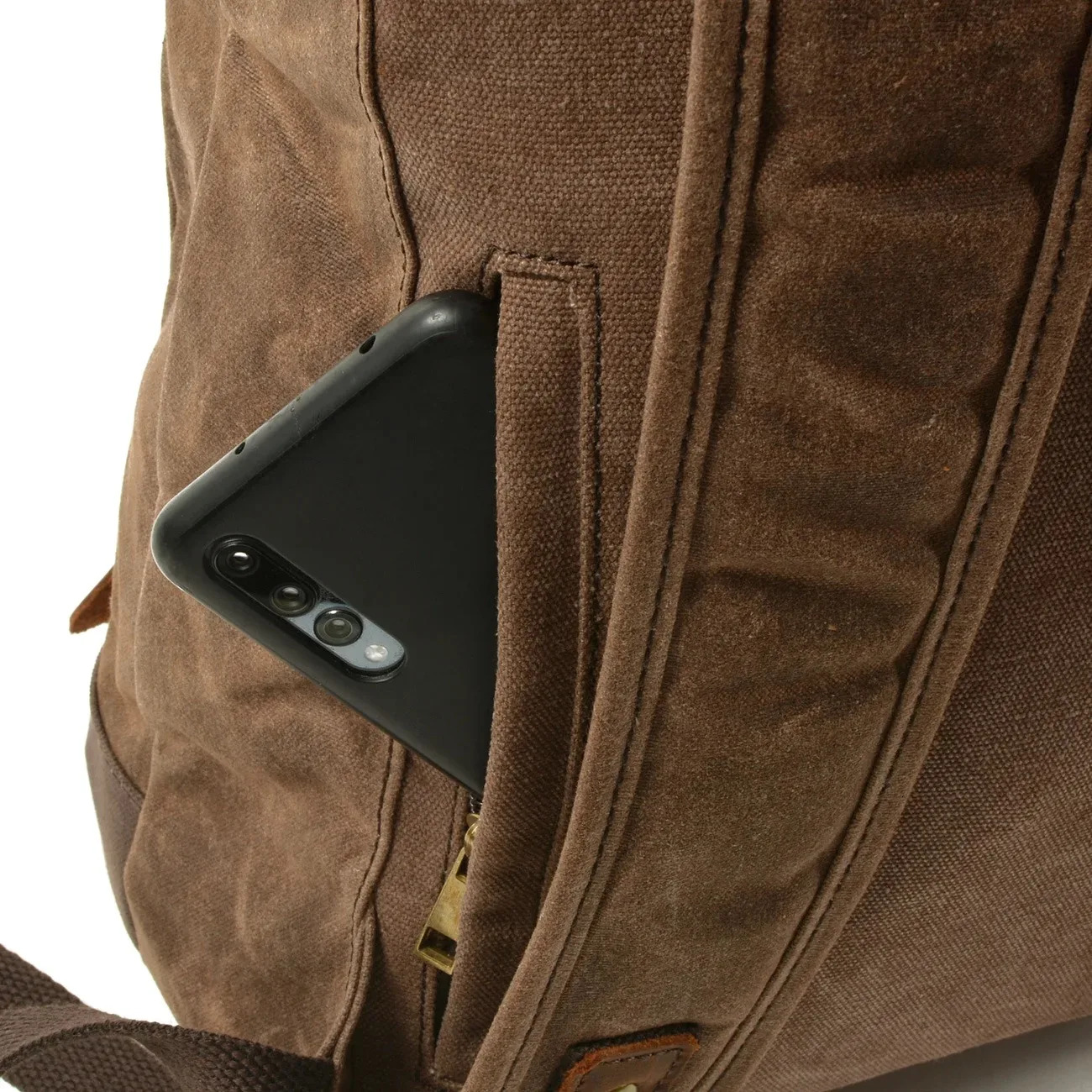 Men's Waterproof Wax Canvas Hiking Outdoor 30 L Travel Bag Anti-Theft Laptop Retro Rolled Backpack Canvas BagVoyage