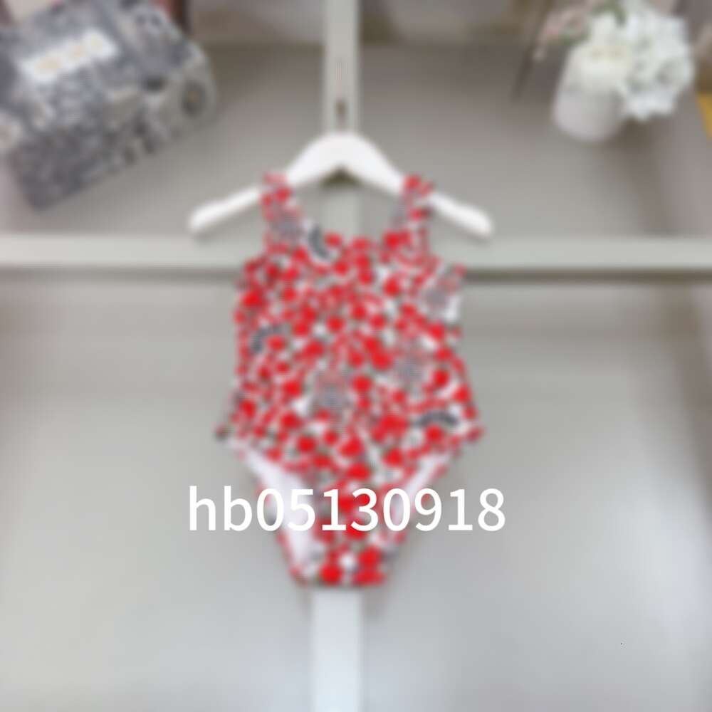 Summer Girls Brand One-pieces Bikini Swimsuit Letters Printed Kids Toddlers Bathing Suits Baby Girl Beach Swimwear Children Swimming Wear 1-12 Years 1