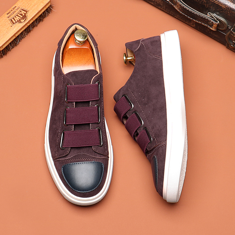 Fashion Men's Skateboard Men Casual Slip-On Leather Shoes Mens Outdoor Driving Flats