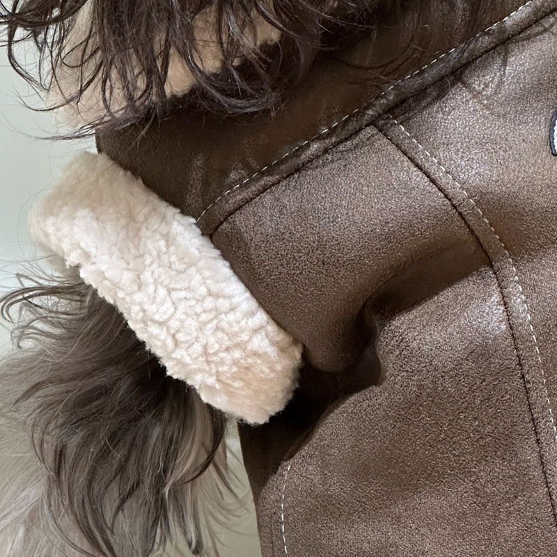 free shipping Designer Dog Clothes With Fleece Lining Soft and Warm Leather et Pet Winter Coat ic Letters Cold Weather Apparel for Small Medium Dogs B