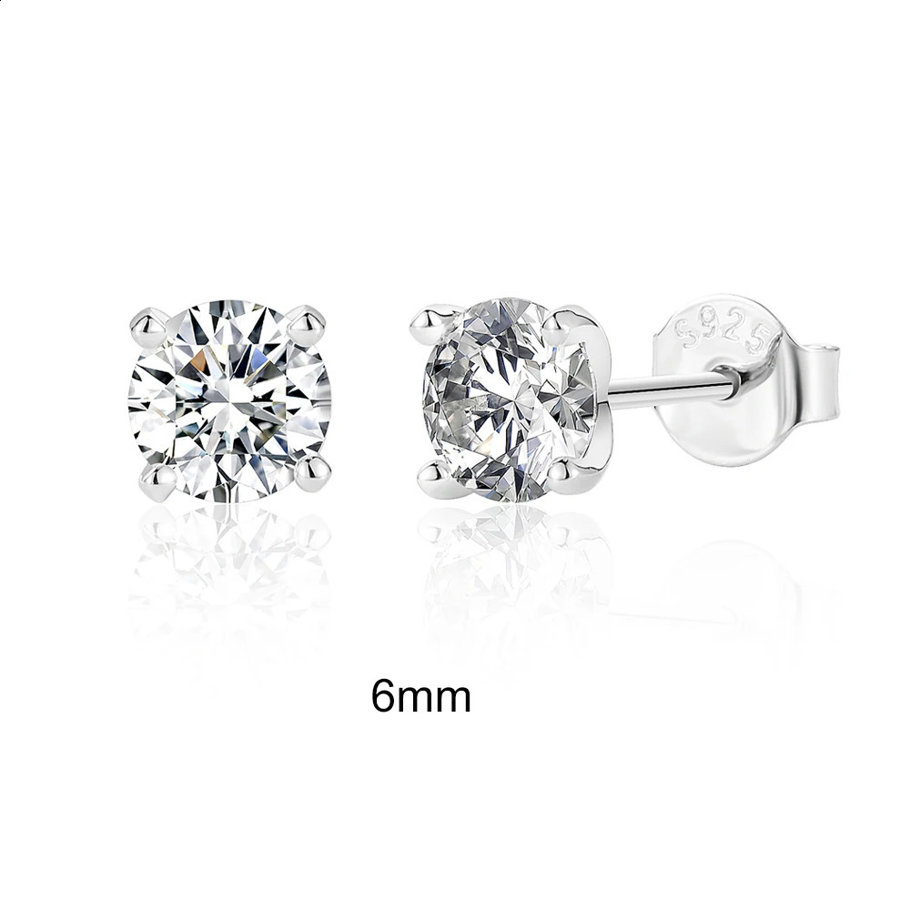 CANNER 0512 D Color Ear Stud Earrings For Women 925 Sterling Silver Sparkling Piercing Earring Fine Jewelry 241116