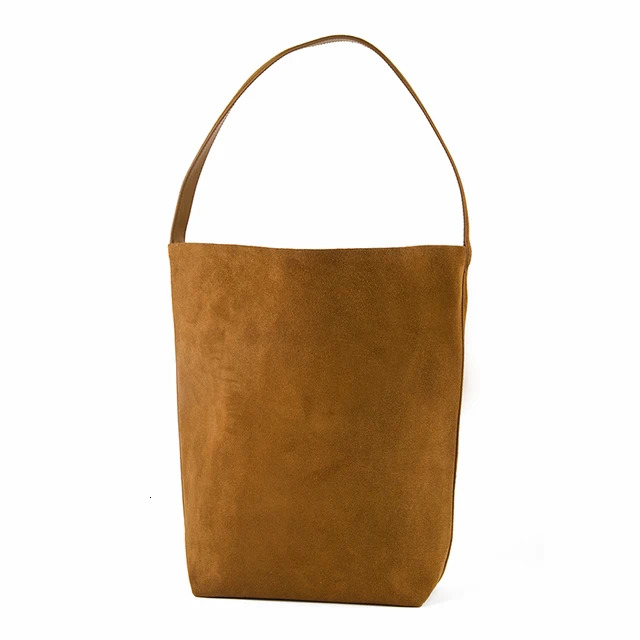 Natural Cow Suede Tote For Women Nubuck Coffee Large Capacity Shoulder Bag Genuine Leather Casual Style BagVoyage