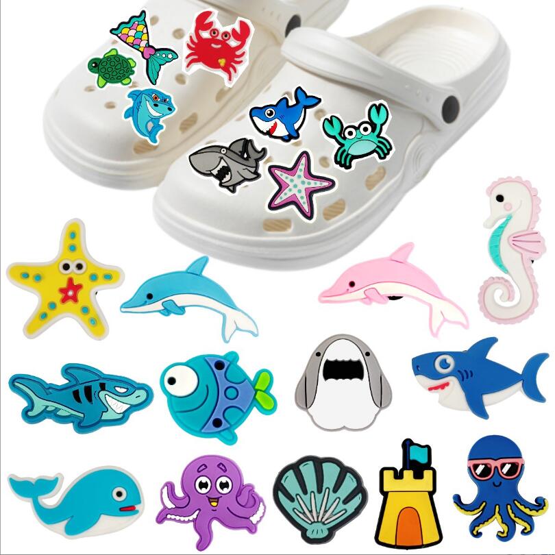 Shoe Parts Accessories fishing Pattern Charms Shoes Slippers Decoration Accessories For Cross, fish Charms for clogs Charm