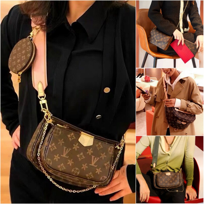 10a Multi Pochette Top Quality 3pcs sets Luxurys Designers Bags Woman Fashion Multi Pochette Felicie Chain Clouise Purse Crossbody Shoulder Bag Composite Bags