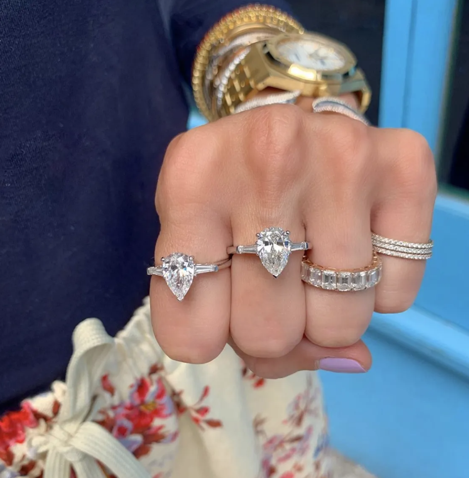 Size 5-10 Elegant Sparkg Wedding Rings Jewelry Sterg Sier Water Drop White 5A Cubic Zircon CZ Dia Party Eternity Women Engagement Band Ring