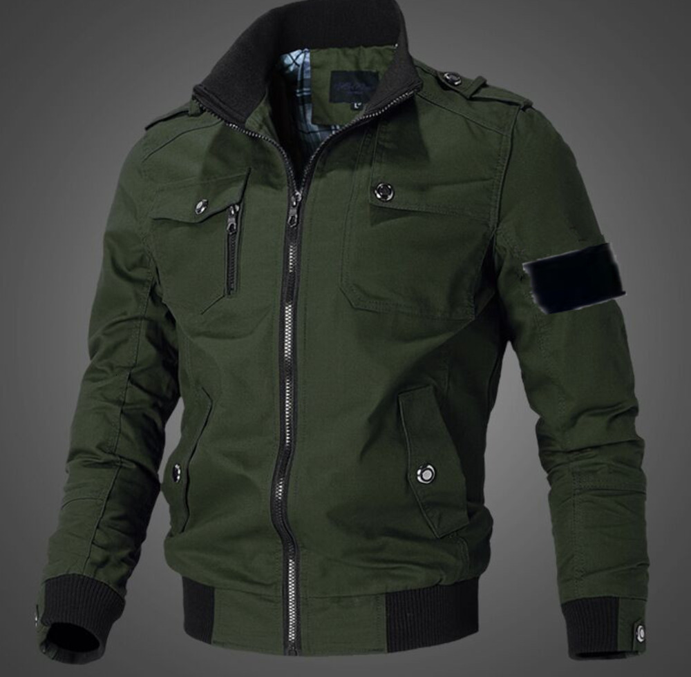 25ss Brand men's jackets for middle-aged and young people, stand-up collar cardigans, cotton cloth, retro style men's outerwear, warm spring and autumn clothing