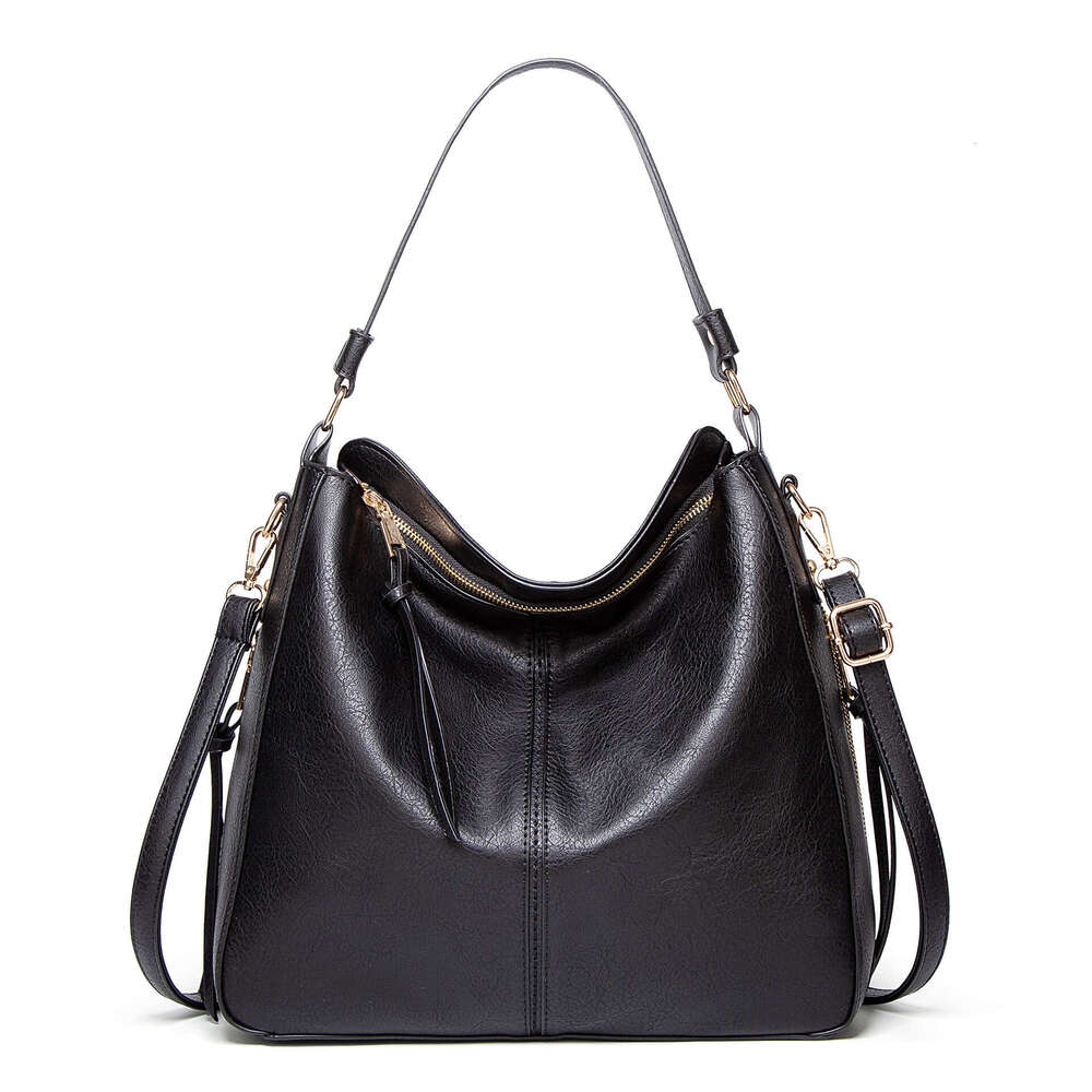 Simple and new fashionable hand-held PU tote bag, women's large capacity crossbody shoulder bag