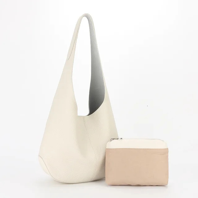 Donna-In First Layer Cow Leather Tote Genuine Full Grained Hobo Shoulder Bucket Bag Casual Slouchy Daily Large Capacity BagVoyage