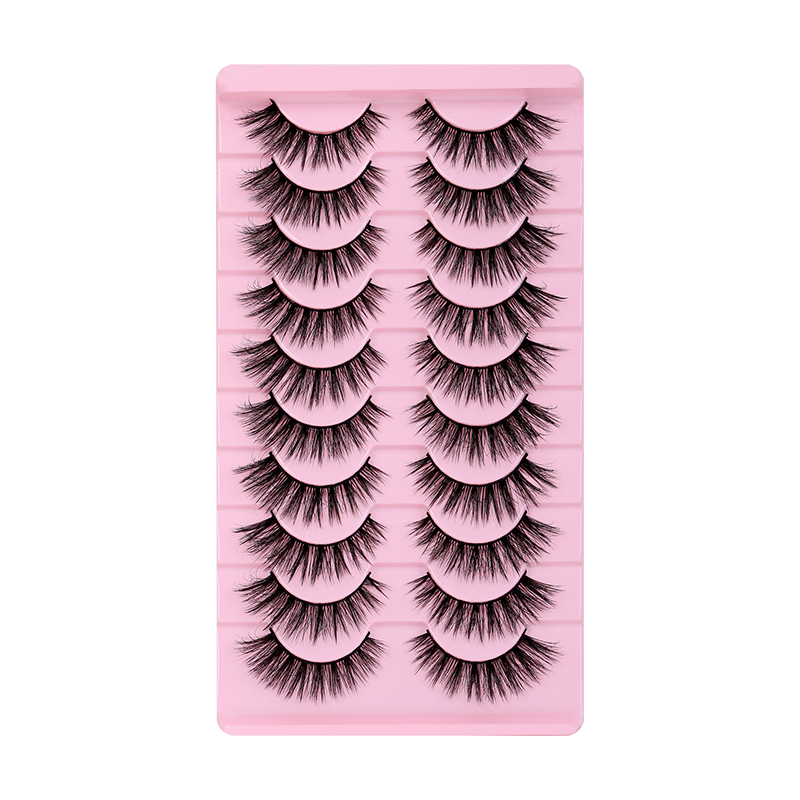 Sisful Tempt Fluffy Faux Mink 10 Pairs D Curl Strip Lashes, providing a selection of personalized designs spanning from 10mm to 16mm
