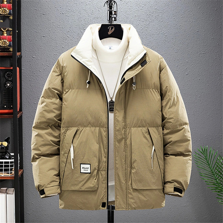 Winter Parkas Men 8XL 9XL Plus Size Thick Padded Jacket Coat Fashion Casual Cargo Plaid Male Big 241126