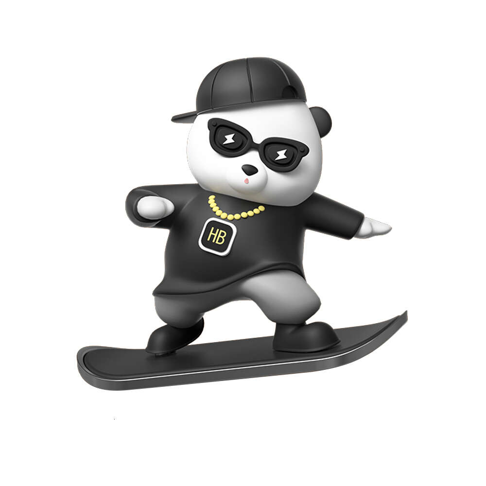 New Mini Car Ornaments Automatic Sliding Skateboard Fashion Cartoon Doll Center Console Moving Bear Interior Decoration
