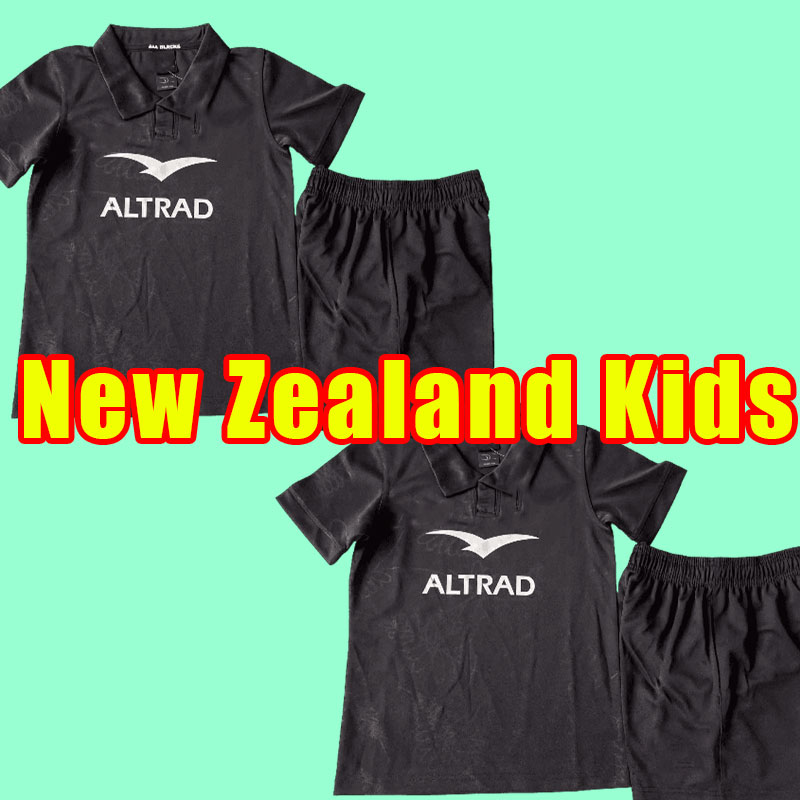 Kids 2024 New Zealand Rugby Jersey Men's Polyester Breathable Anti-Bacterial Sports Jersey for Soccer 2025 24 25 child size 16-26 Short Sleeve