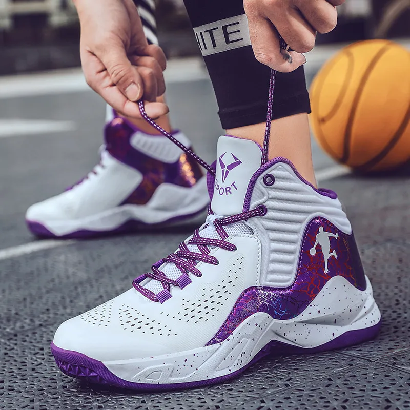 Hot Sale Men's Brand Basketball Shoes Fashion Purple Basketball Sneakers Men Women Training Sport Boots Kids Adult Athletic Shoe Z 11.17-8