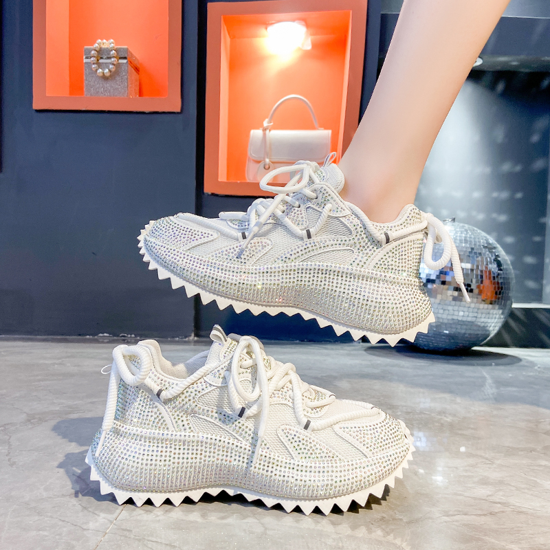 Full Diamond Running Shoes Thick soled Breathable Sports Water Diamond Casual Versatile Women's Shoes Sports Shoes Luxury casual shoes Designer s