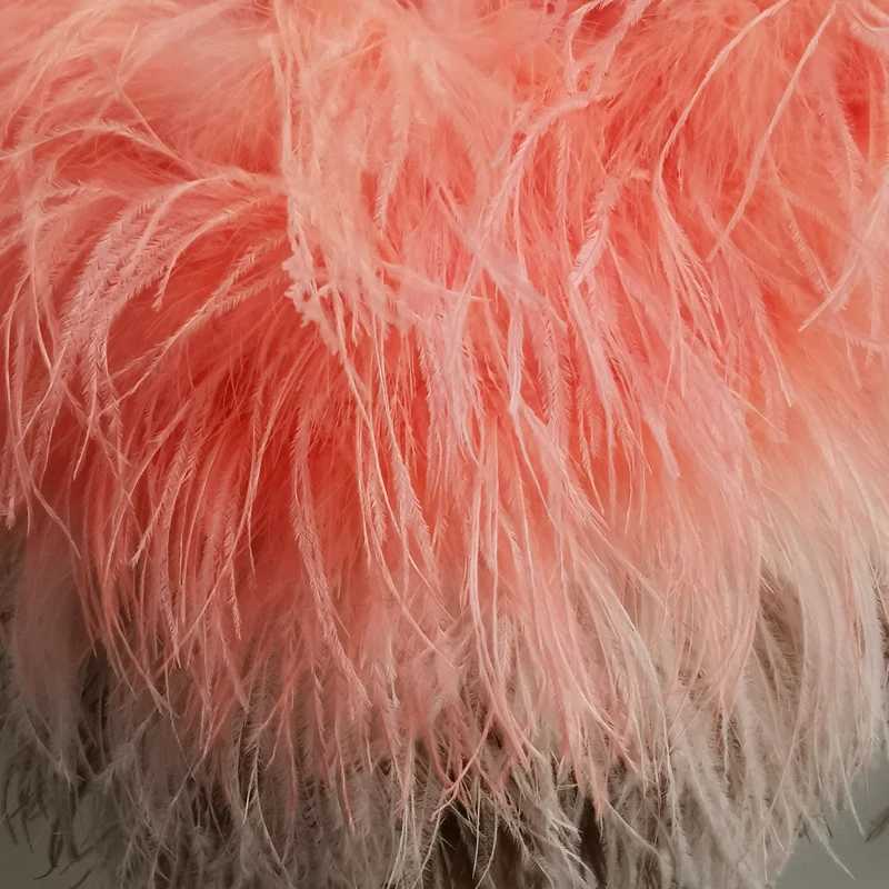 Sexy Skirt True ostrich feather Multicolor Mini Skirt Elastic Waist Sexy Clothing Club Party Dance Rave Short Skirt Note select 3 colors z241206