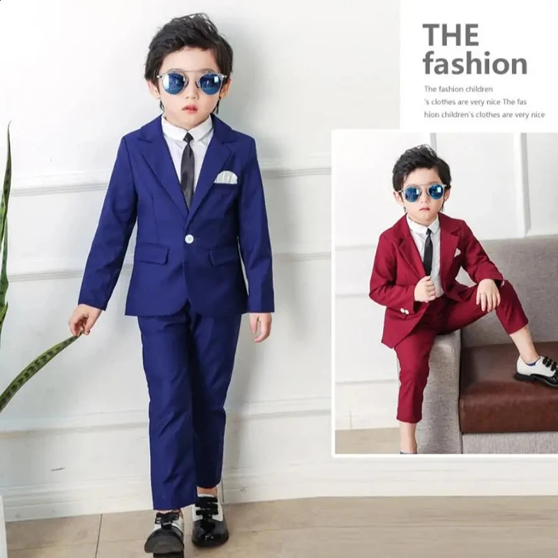 2024 Boys Suits for Weddings Blazer Pants Kids Formal Clothes Dresses Children Party Sets Classic Teeanger Boy School Uniform 241116