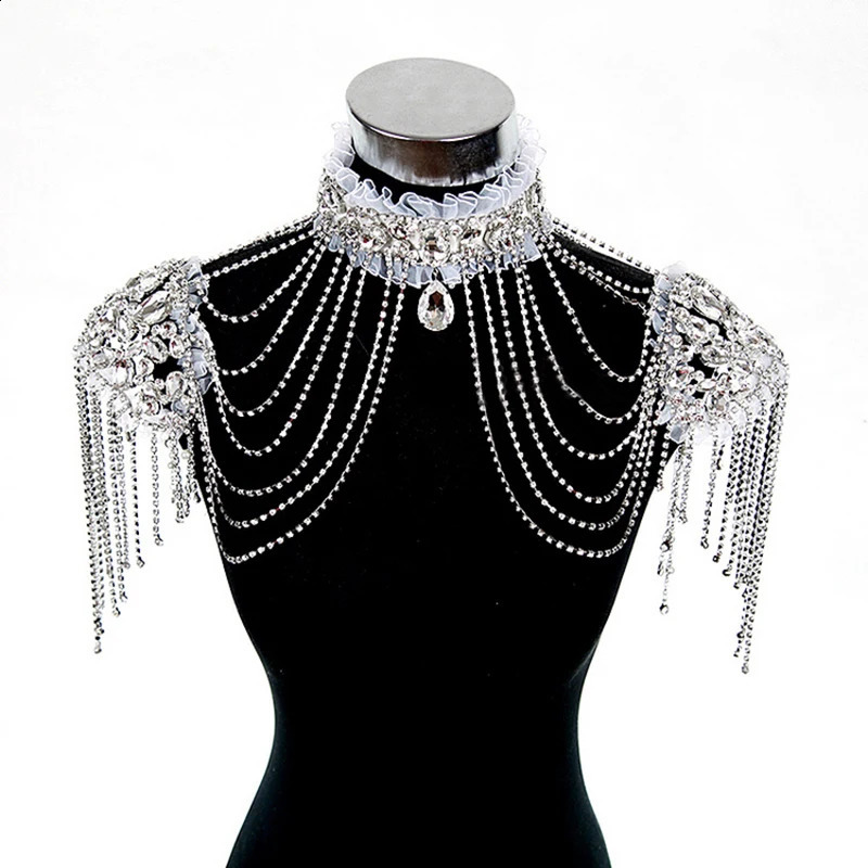 Bridal Chain Tassel Shoulder Straps Bridal Beads Lace Jewelry Crystal Accessories Wedding Necklace Jewelry 241116
