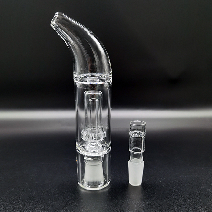 14mm 18mm Curved Mouthpiece Stem Calyx Budgie 2.0 Smoking Water Bubbler Pipe Hookahs Glass Adapter PVHEGonG GonG For Solo Air Bong Attachment
