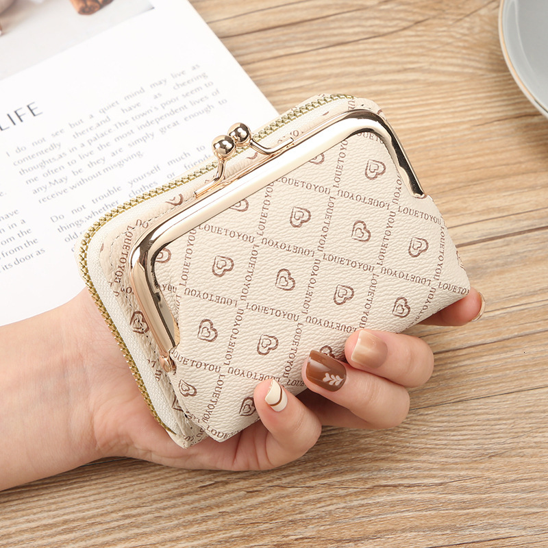 PT060,New Womens Fashion Zipper Short Wallet Large Capacity Coin Multi Slot Card Bag Money Clip