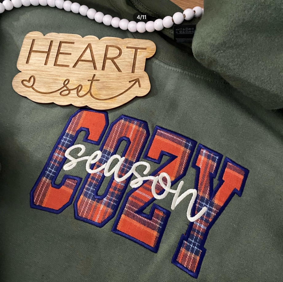 Family Pet Christmas Hoodie with Glitter Bow Embroidery Custom Made