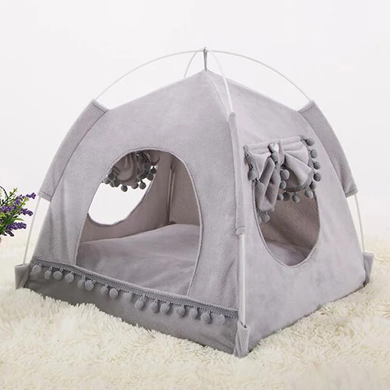 Pet Tent Bed The General Teepee Closed Cozy Hammock with Floors Cat House Pet House Accessories