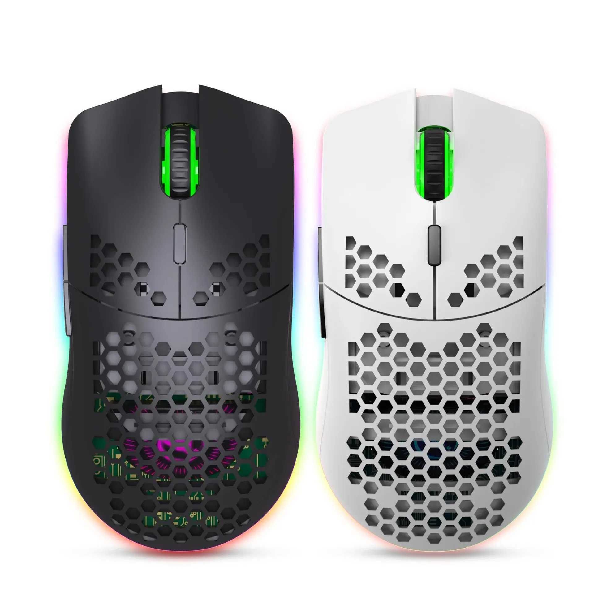 New T66 rechargeable USB 2.4G wireless cellular gaming mouse with RGB lighting M gaming mouse for laptops desktops PCs and CPUs Y241116