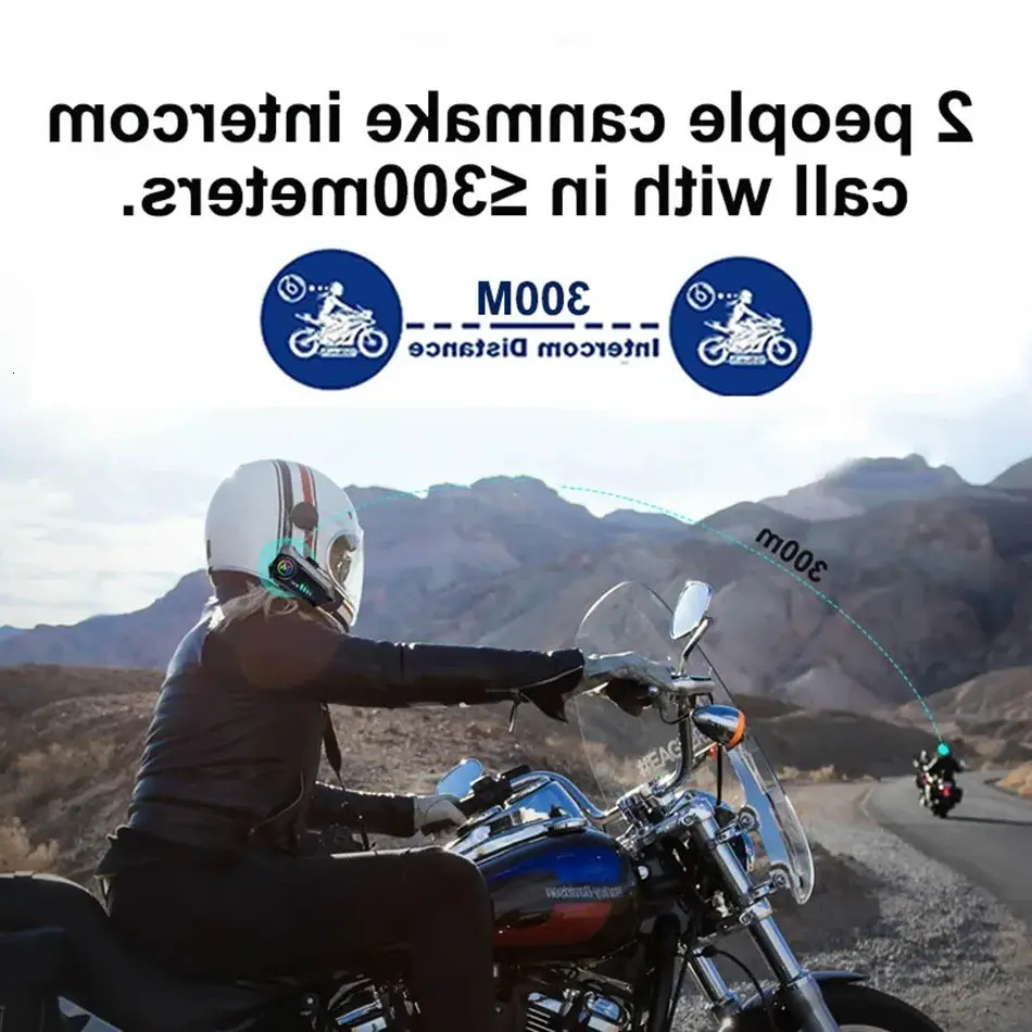 New Y10 2X Helmet Intercom For Motorcycle Bluetooth 5.3 Wireless Ipx6 Waterproof Noice Reduction Handsfree Headsets Intercomunicador