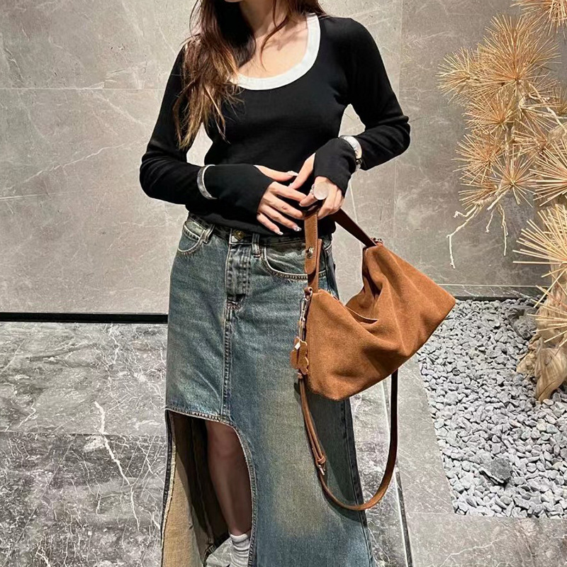 Versatile Lazy Retro Soft Matte Cowhide Large Capacity Women's Handbag Single Shoulder Diagonal Daily Commuter Purse Genuine Leather BagVoyage