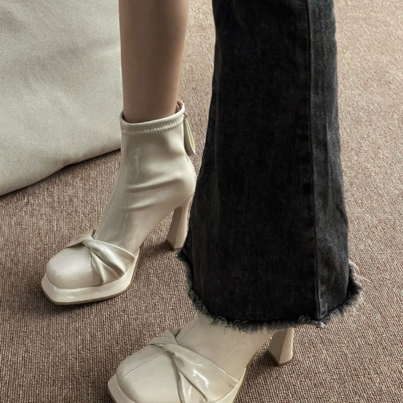 French Korean Versatile Retro Plush Martin Boots Free Shipping.