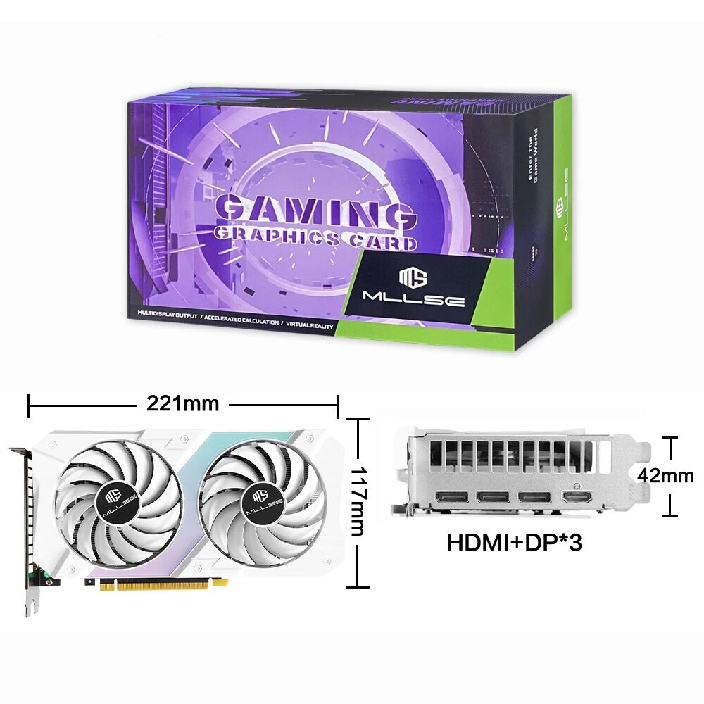 MLLSE RTX 3060 12GB Graphics Card GDDR6 192Bit PCI Express 4.0 16 8Pin NVIDIA GPU Rtx 3060 Gaming Video Card Placa De Video
