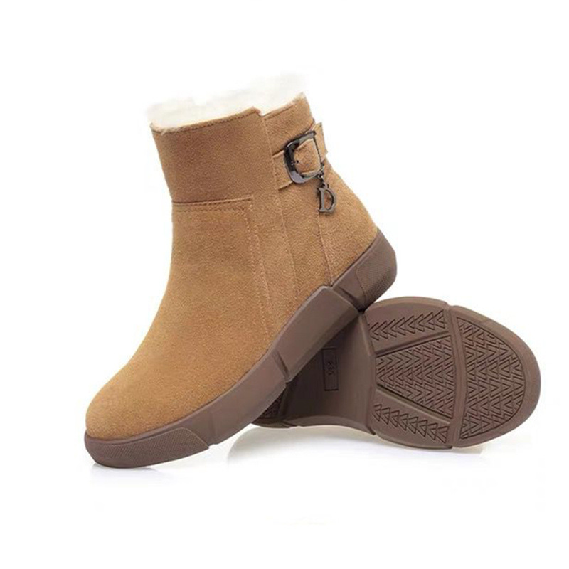 Winter Snow Boots: Fur-ed Warm Anti-slip Sole Casual Short Booties for Women 7fb0