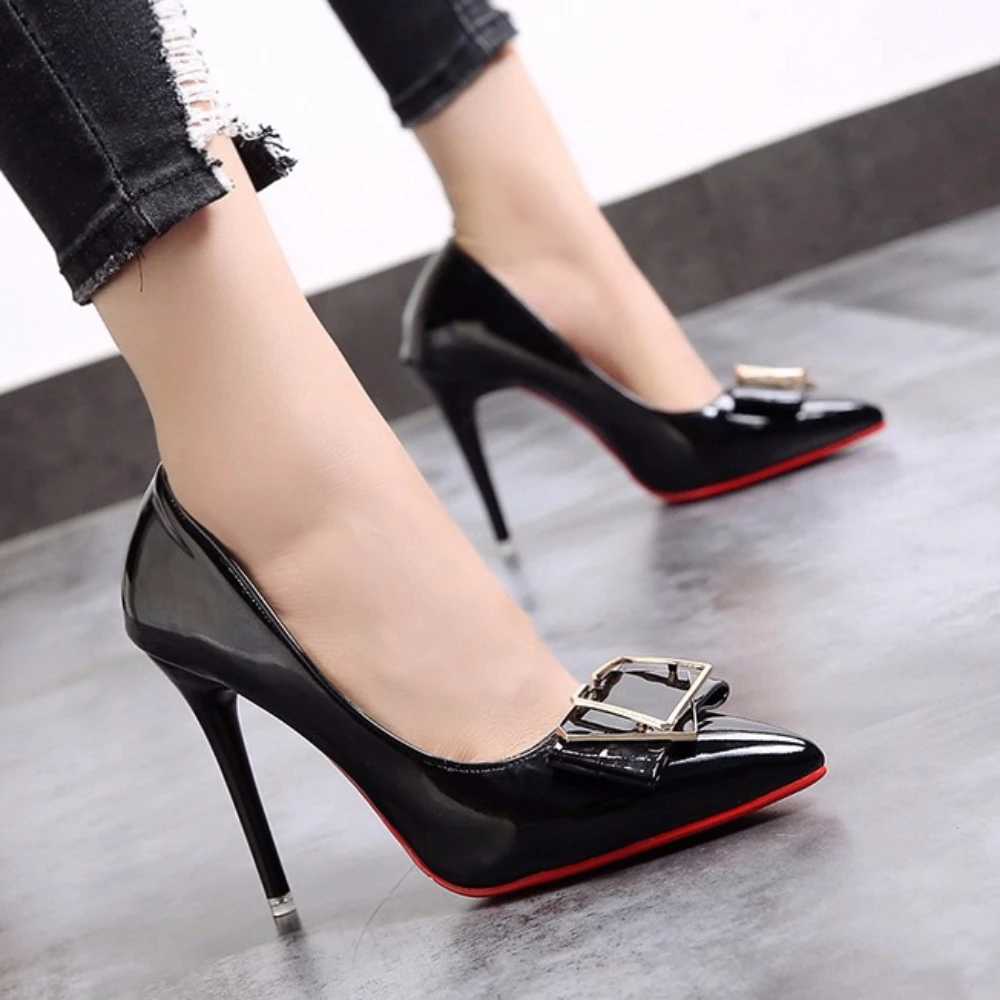 Womens pump new toe shallow mouth red sole high heels sexy womens office black high heels womens plus size Zapatos De Mujer Y241116