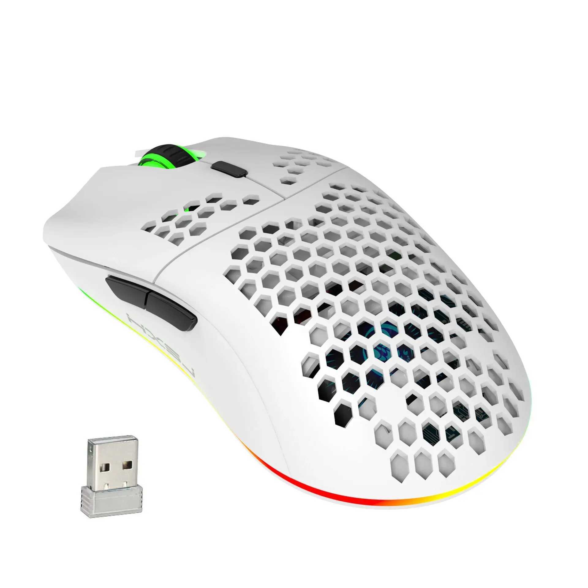 New T66 rechargeable USB 2.4G wireless cellular gaming mouse with RGB lighting M gaming mouse for laptops desktops PCs and CPUs Y241116
