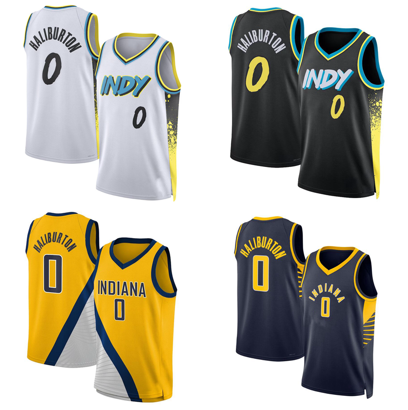 0 Haliburton 43 Siakam Basketball Jerseys white blue 2024/25 Men youth women S-XXL city jerseys