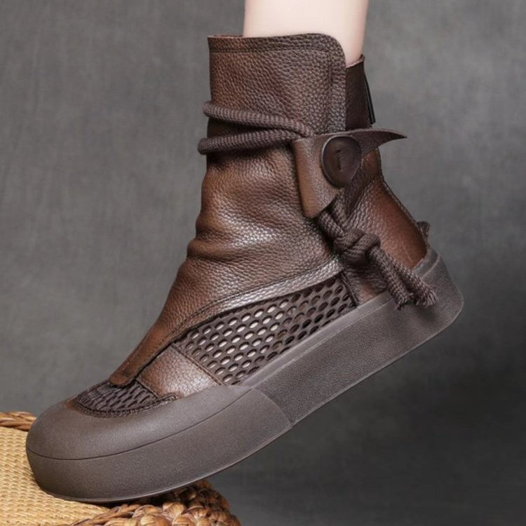 Women's Retro Roman Flat Bottomed Cool Boots.