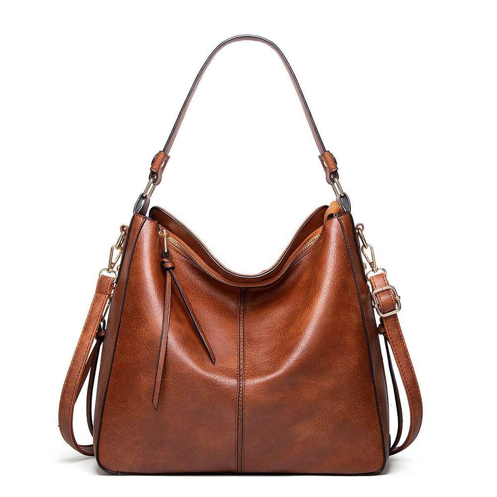 Simple and new fashionable hand-held PU tote bag, women's large capacity crossbody shoulder bag