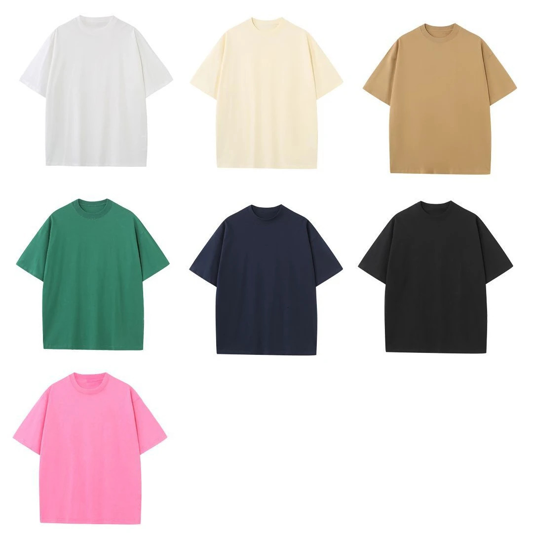 230gsm Heave Fabric 100% Cotton Oversize Plain T Shirt for Men Casual Mens Clothing Streetwear Summer Daily Basic Shirt 240409