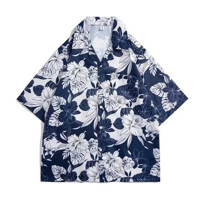 Men's Casual Shirts Cuban New Printed Short Sleeved Shirt For Mens Hawaiian Beach Travel Vacation Ultra Thin Loose Fashion Flip Collar Soft 24041