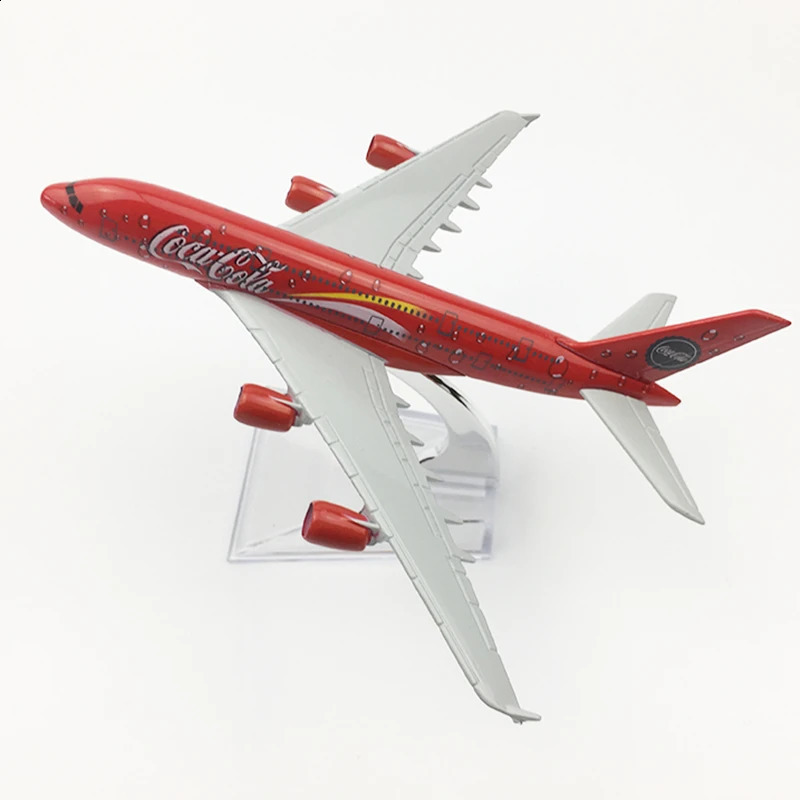 1 400 Scale 16cm COLA Airlines Airbus A380 Metal Alloy Airplane Aircraft Model Decoration Plane Kids Christmas Gift Collectible 241116