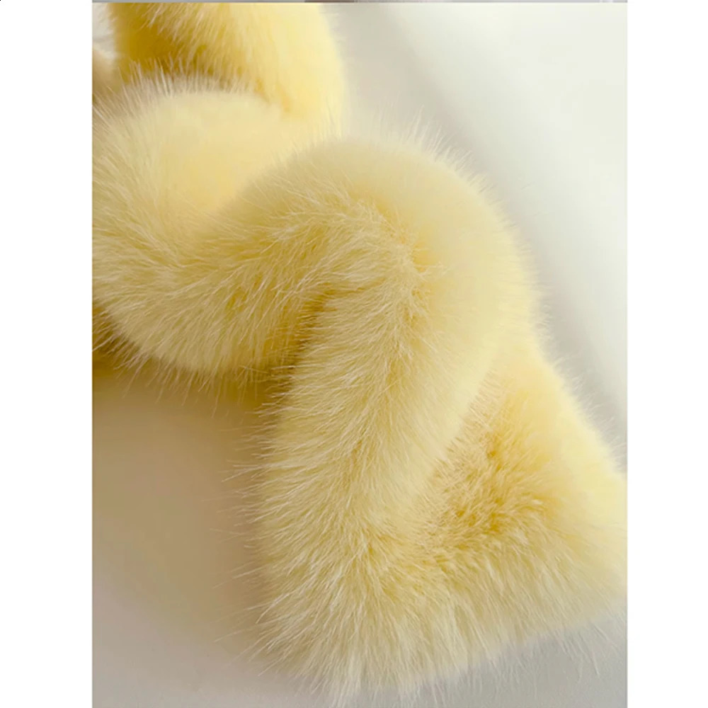 Saga fur Lei Feng hat yellow set imitates mink fur womens autumn and winter cycling warm skiing cold ear protection pilot hat 241116 - view 5