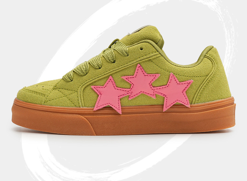 Casual Print Star Round Toe Versatile Shoes for Women, Blue/Green 4 dd829