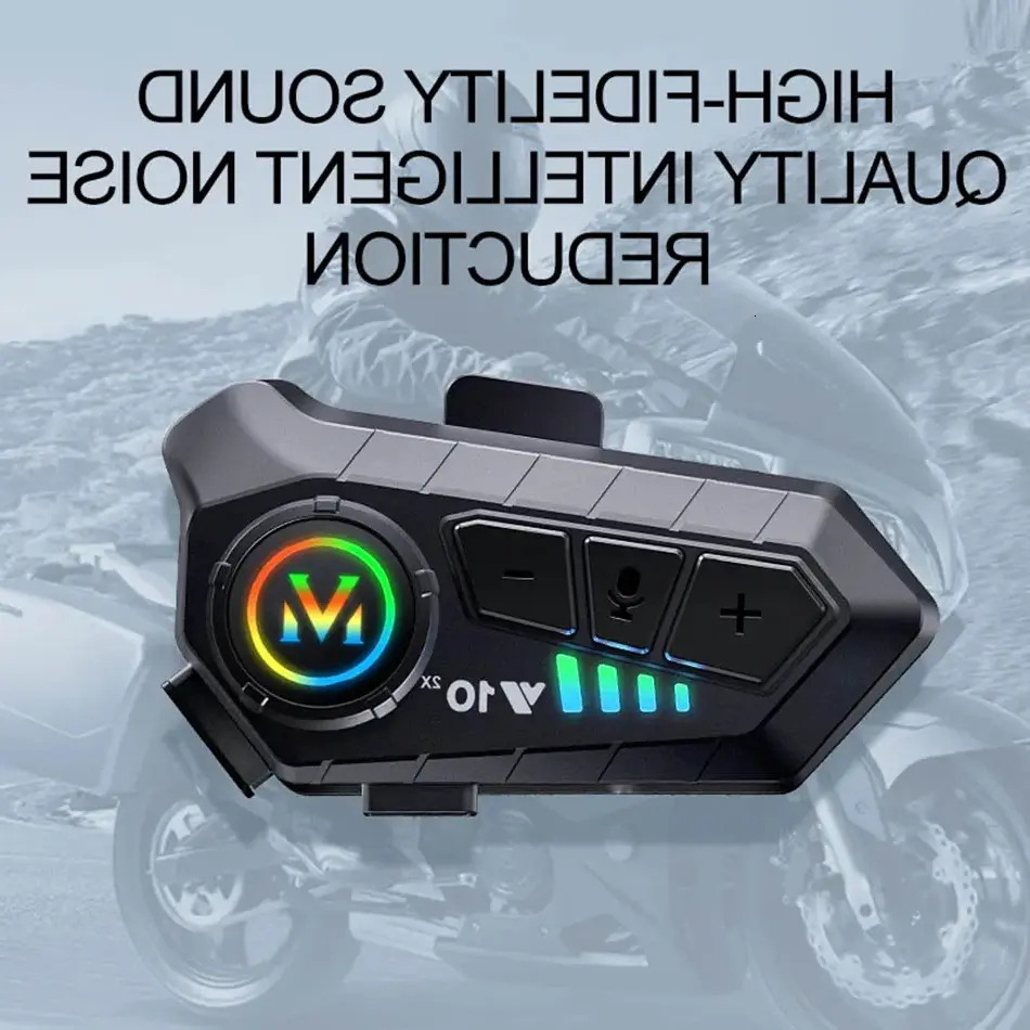 New Y10 2X Helmet Intercom For Motorcycle Bluetooth 5.3 Wireless Ipx6 Waterproof Noice Reduction Handsfree Headsets Intercomunicador